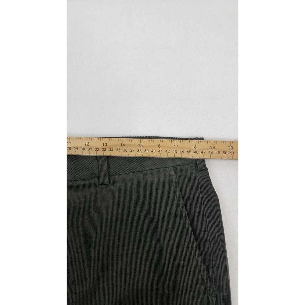 Brooks Brothers Chino Pants Mens 36x32 Green Milano Corduroy Straight Leg Cotton